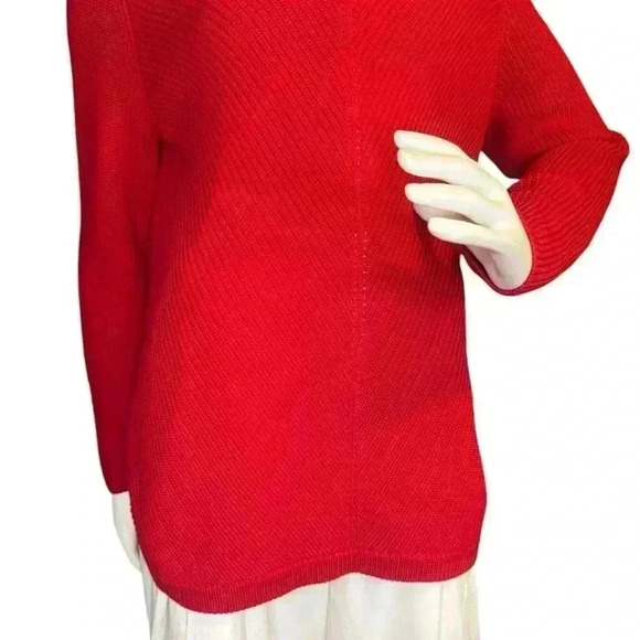 Talbots Marled Cowl Neck Sweater In Red Color Size L. - Picture 3 of 11